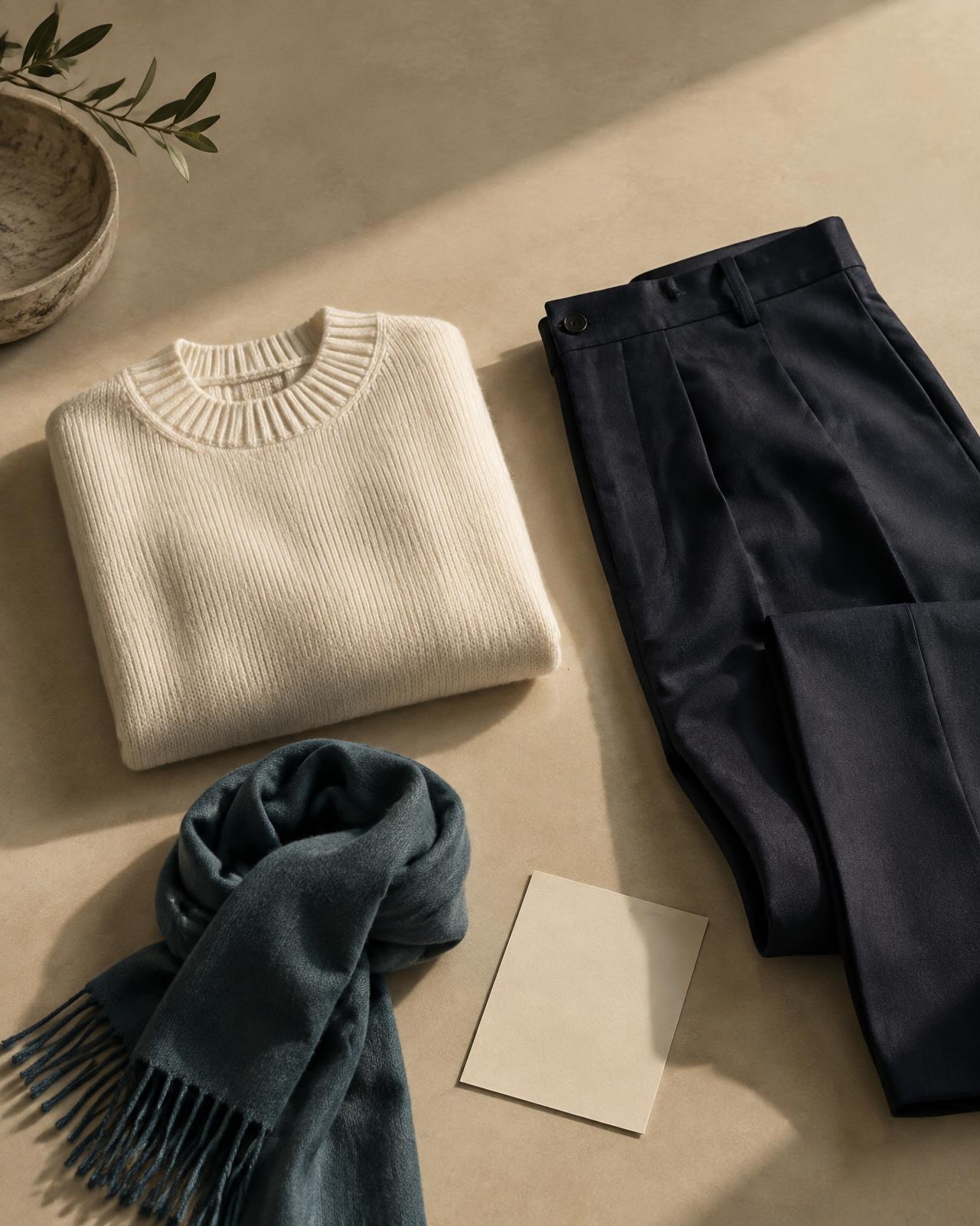 Coordinated wardrobe pieces ready to become an outfit
